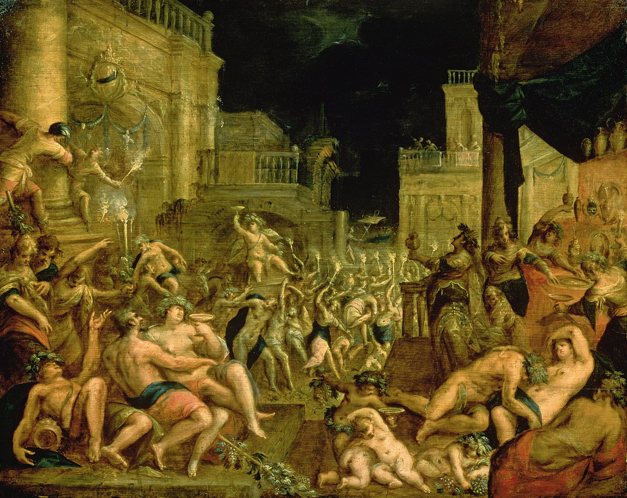 Bacchus in the Court of Midas by Dirk Valkenburg