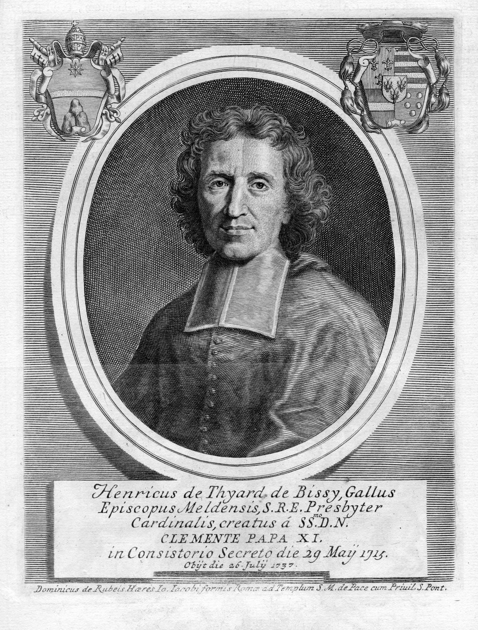 Engraved Portrait by Domenico de Rossi