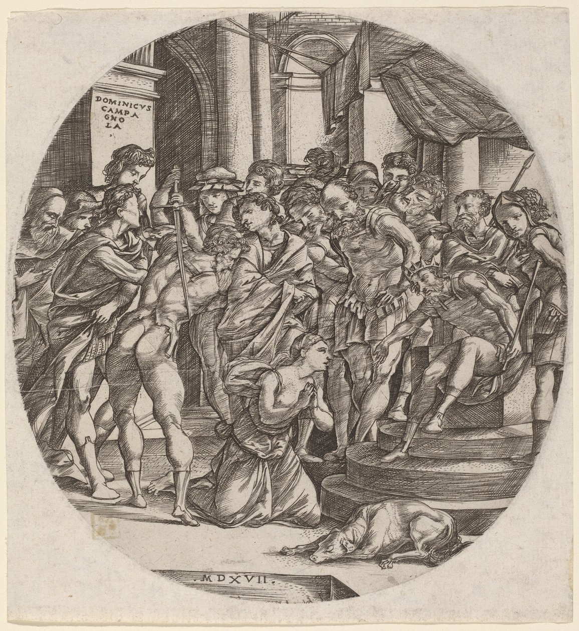 Beheading of Saint Catherine by Domenico Campagnola