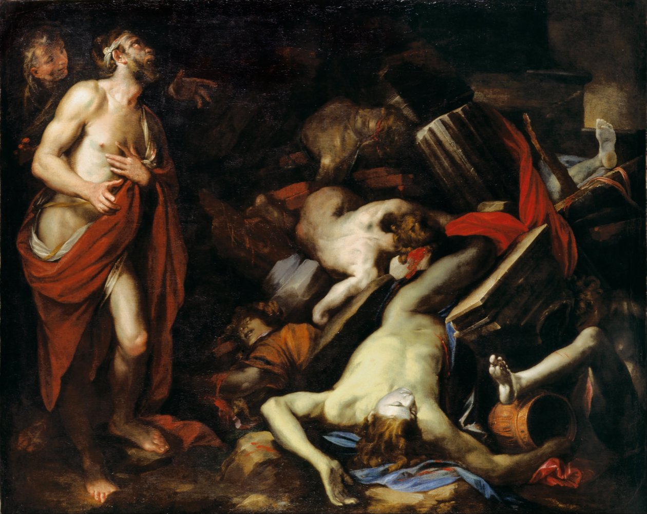 Job and His Sons by Domenico Piola