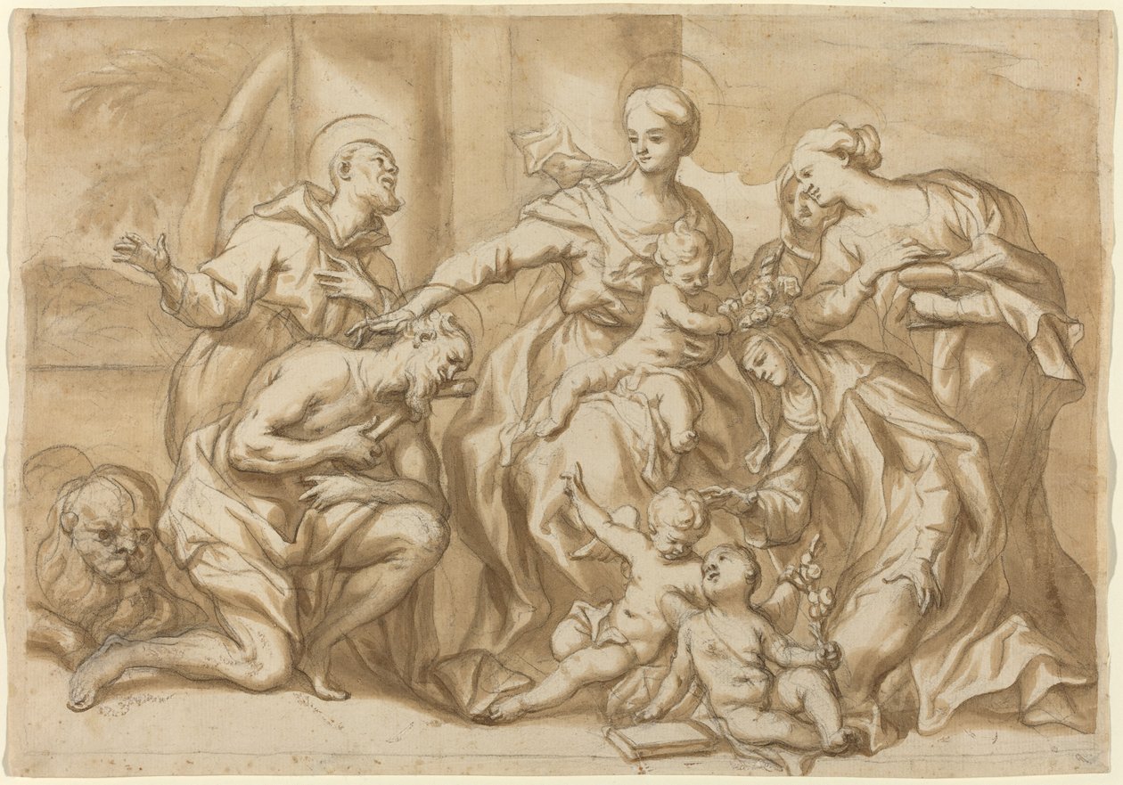 Madonna Surrounded by Saints by Domenico Piola