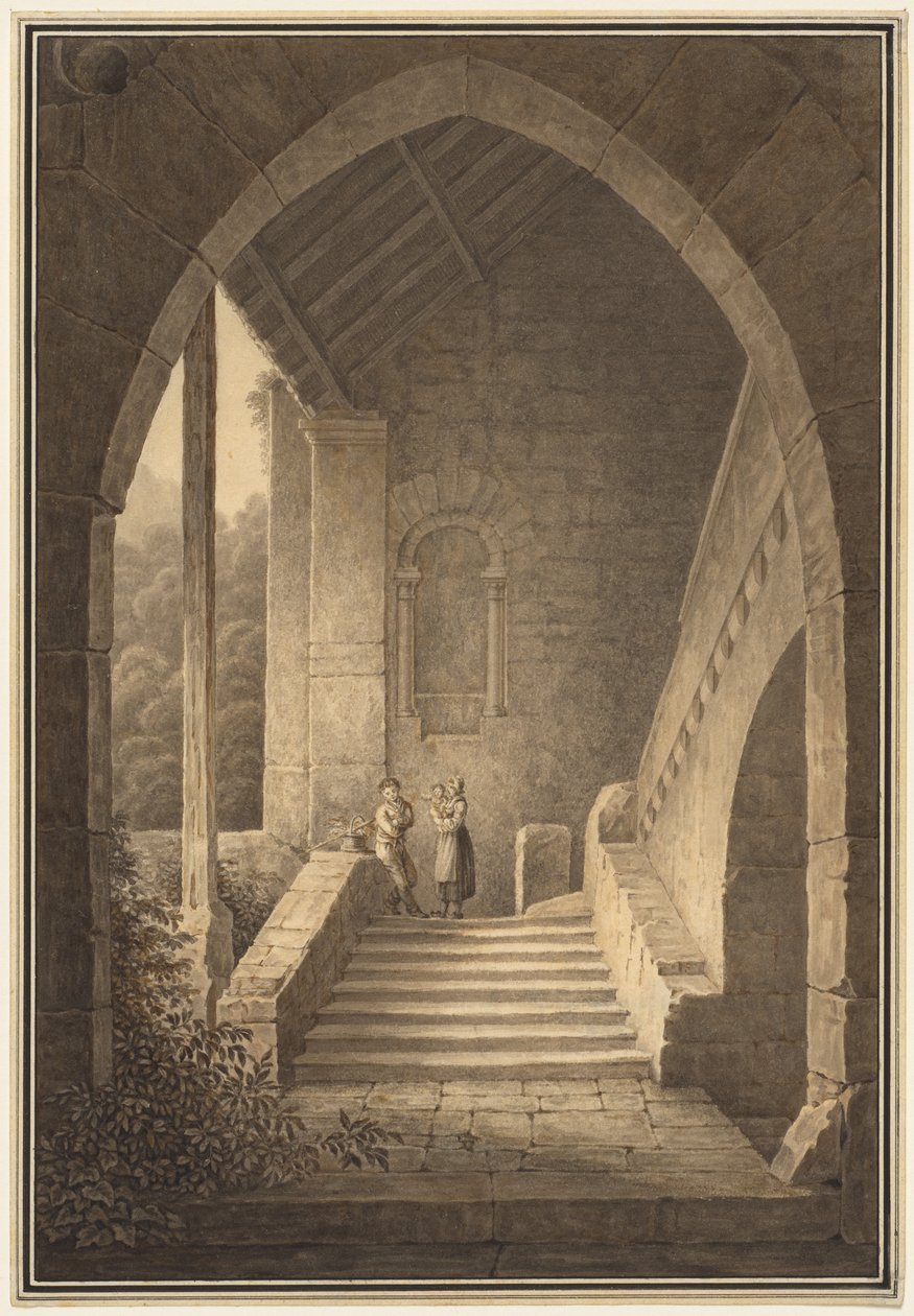 Outer Staircase of a Gothic Ruin by Domenico Quaglio