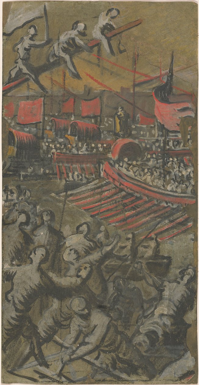 Venetian Ships Attacking Constantinople by Domenico Tintoretto