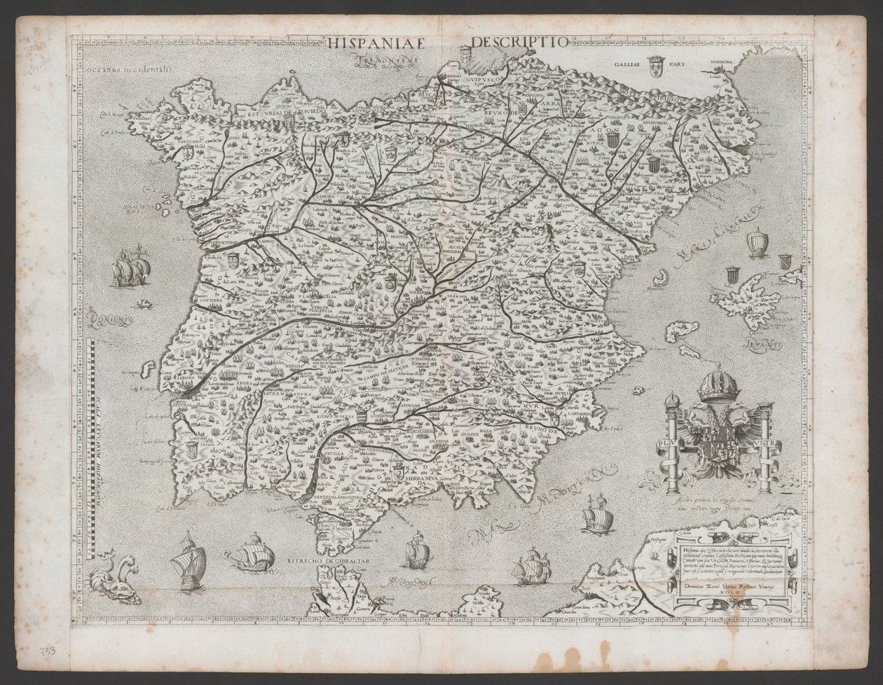 Hispaniae Descriptio (1560) by Domenico Zenoi