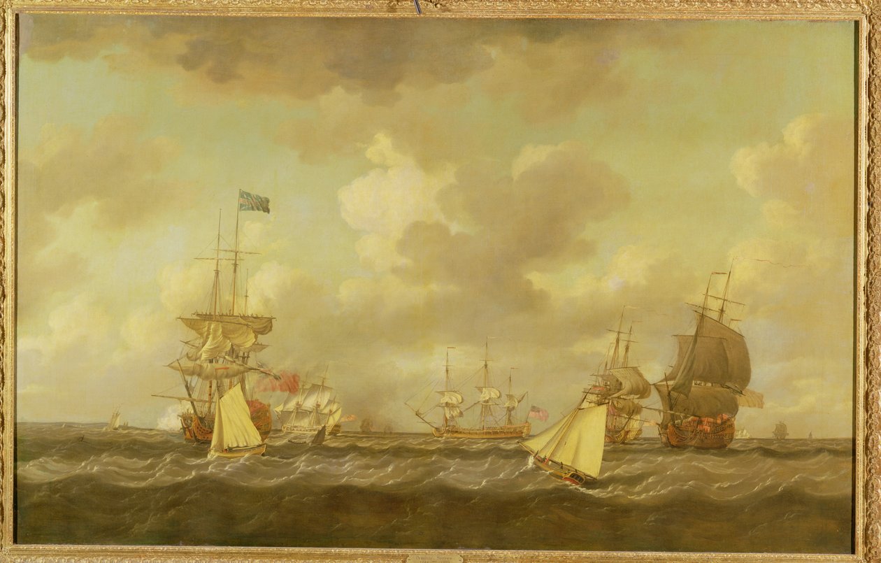 English Ships Coming to Anchor in a Fresh Breeze by Dominic Serres