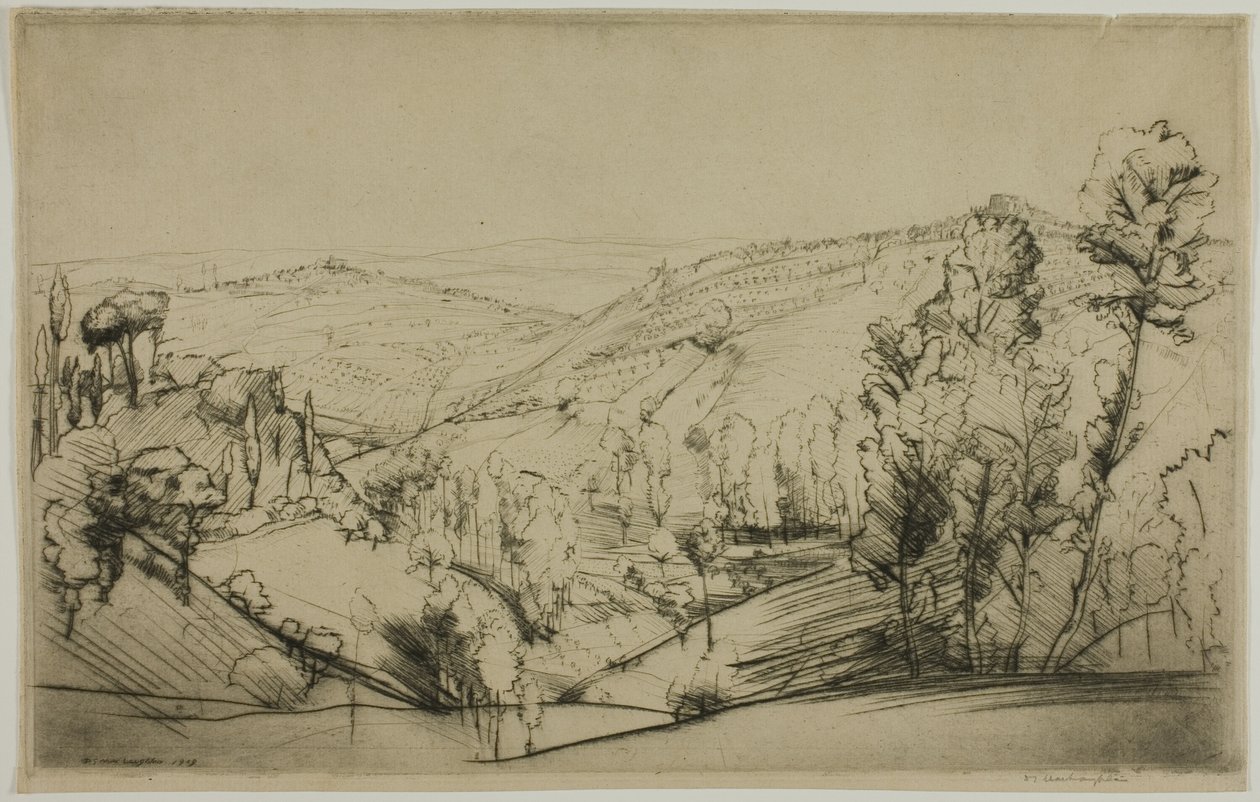 Fields of San Gimignano by Donald Shaw MacLaughlan
