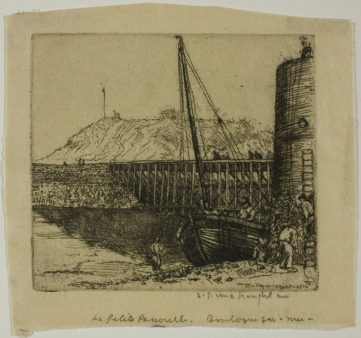 The Footbridge, Boulogne by Donald Shaw MacLaughlan