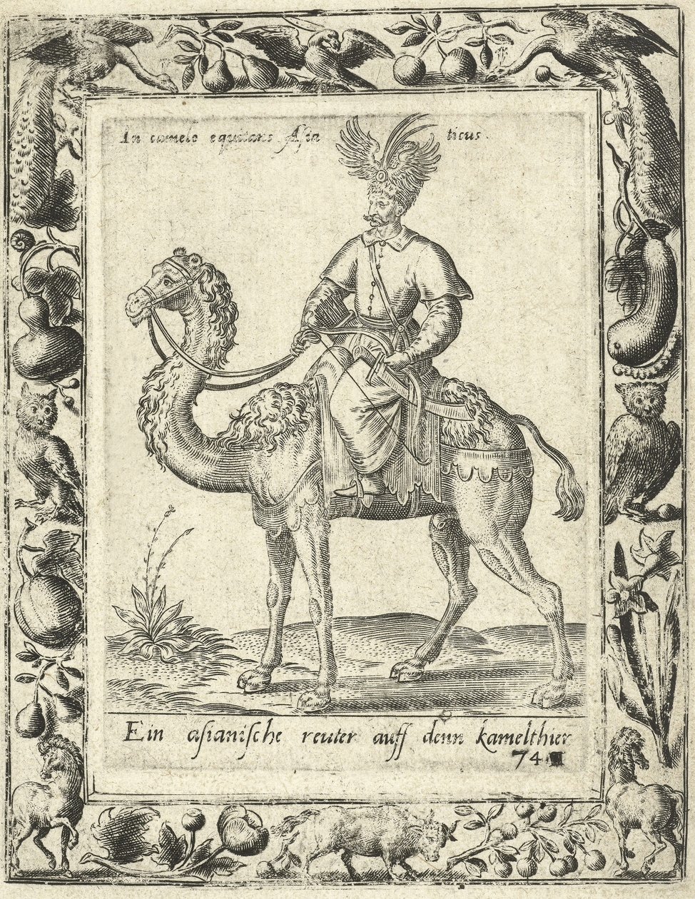 Arabian Hunter Riding a Camel, pub. 1577 by Dutch School