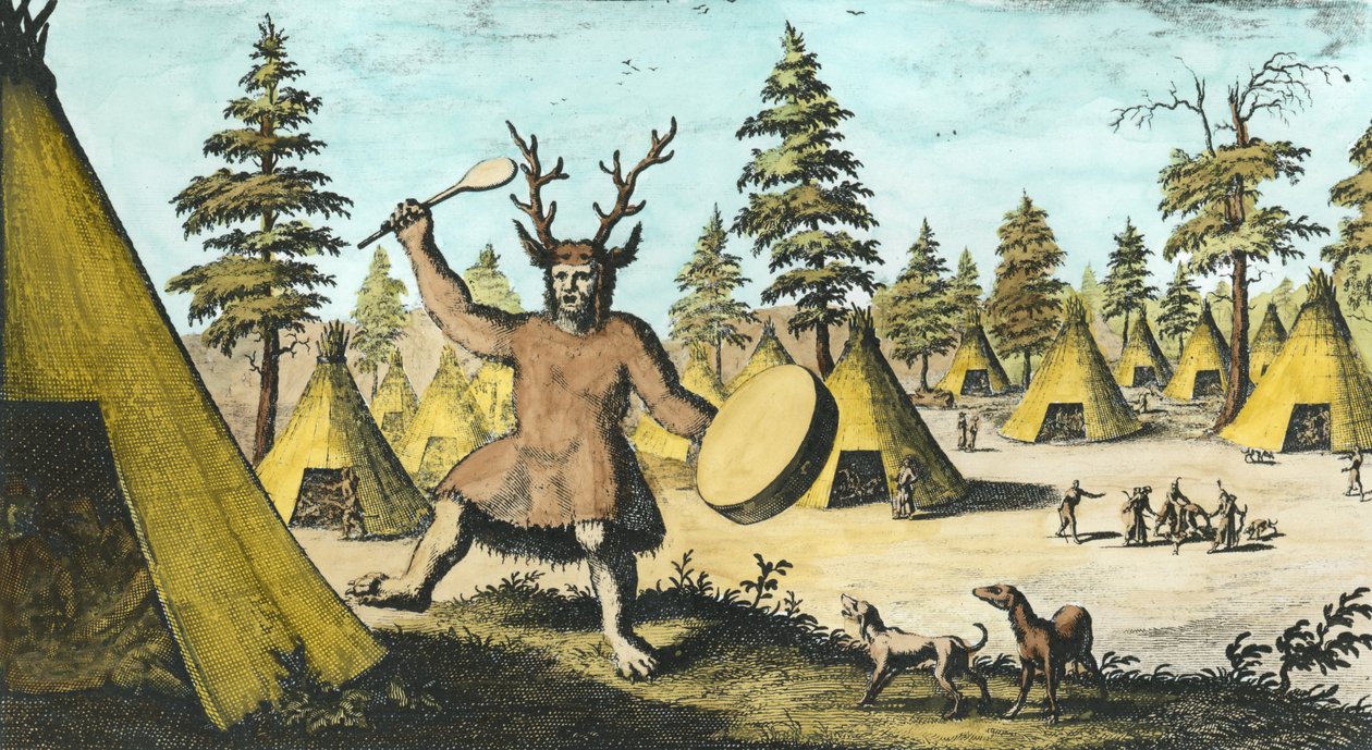 Native American Shaman (later colouration) by Dutch School