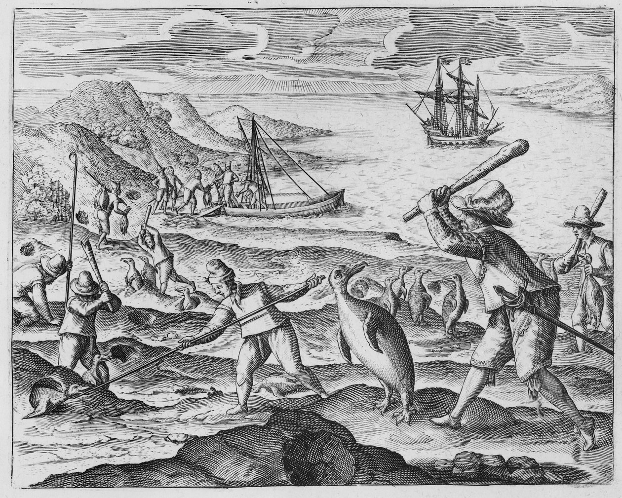 Penguin Hunting, 1598 by Dutch School