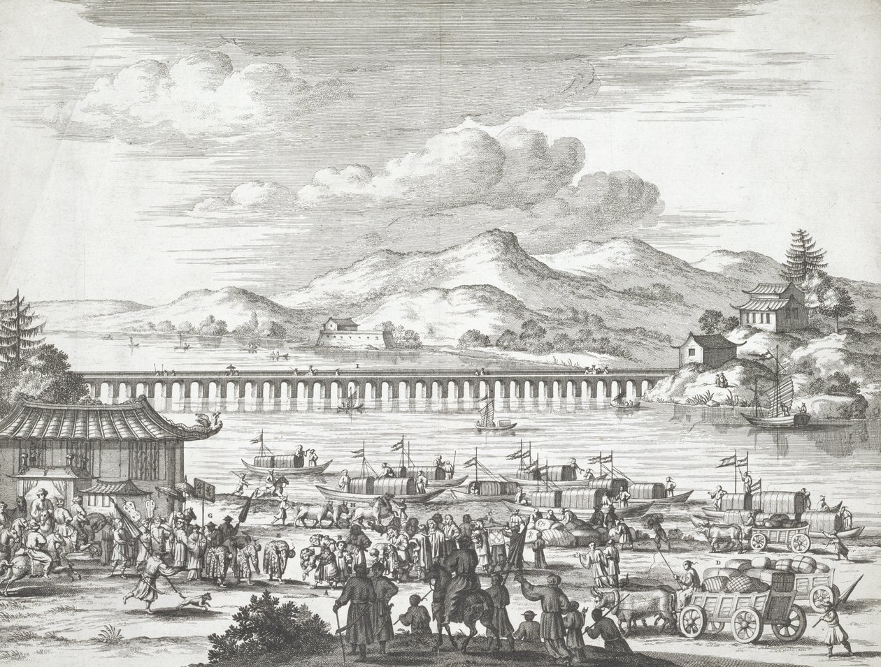 Bridge over the Yangtse River by Dutch School