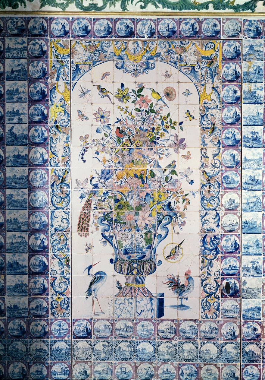 Delft tile panel from the bathroom by Dutch School