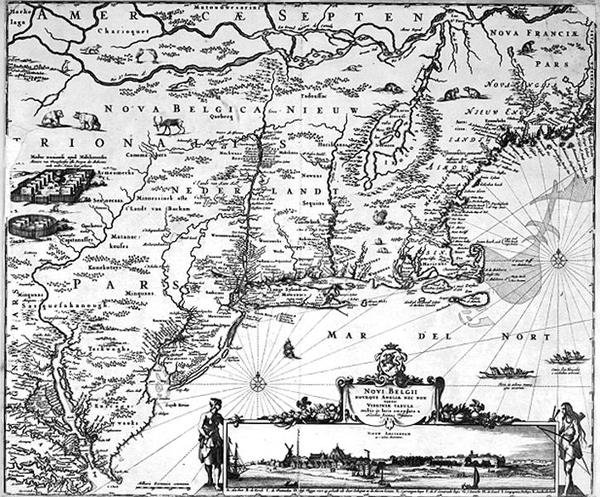Map of New Amsterdam, c.1650 by Dutch School