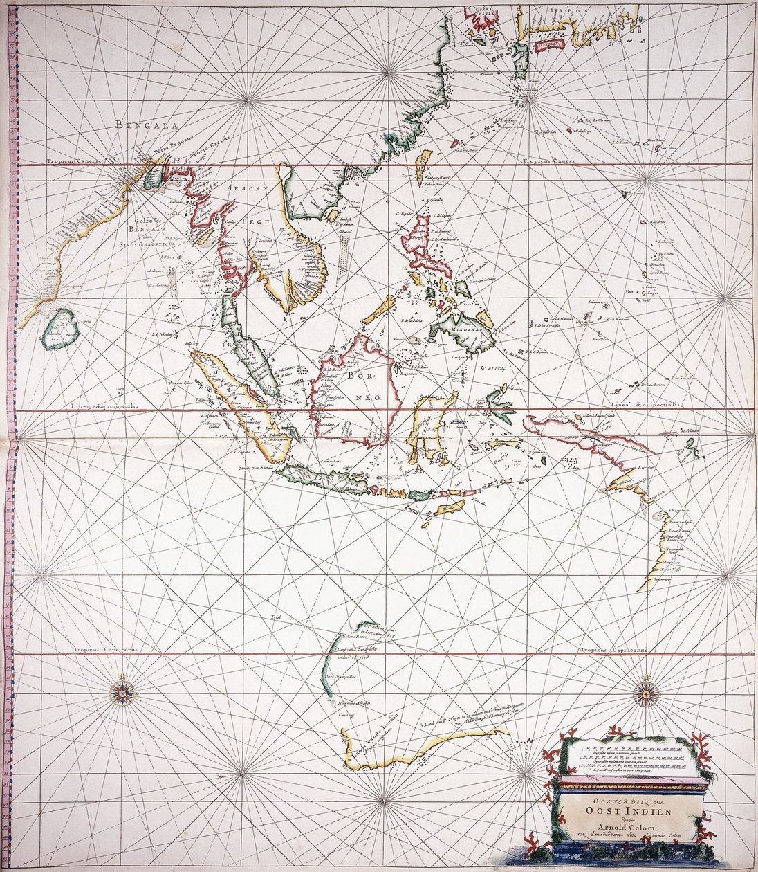 Sea Chart East of India by Dutch School