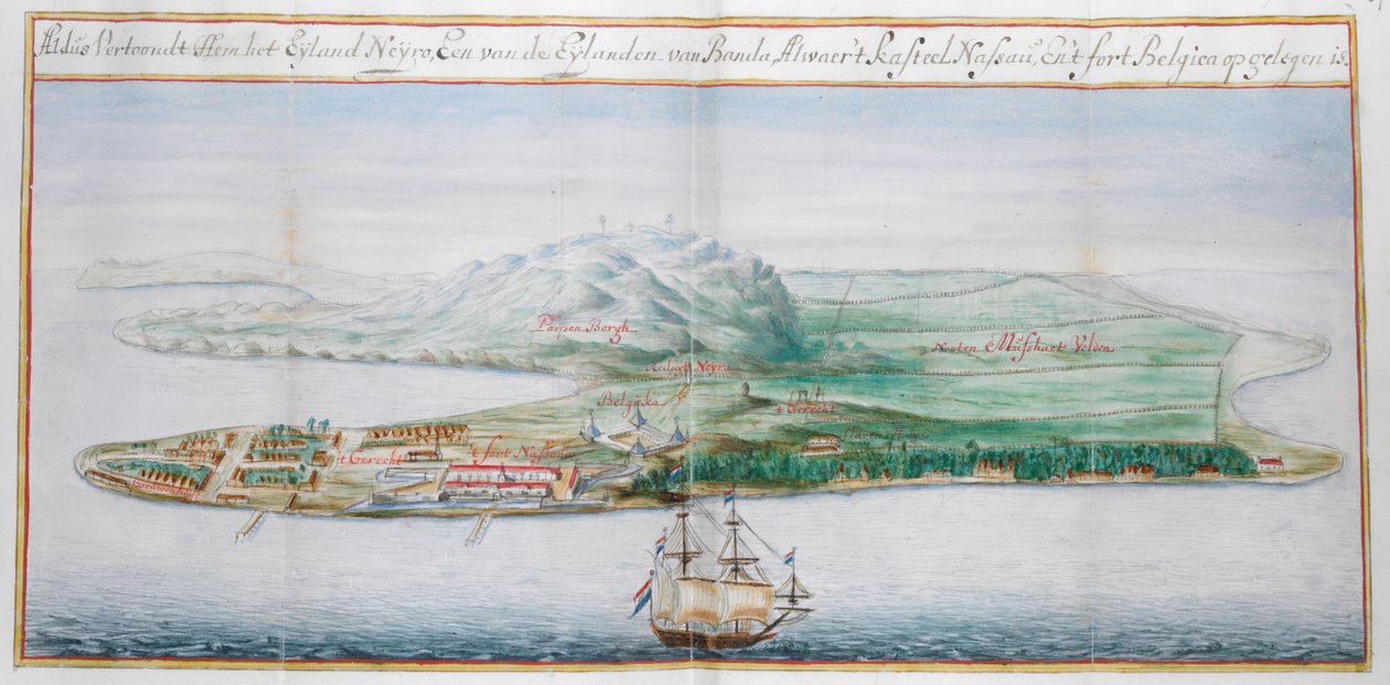 View of one of the Banda islands by Dutch School