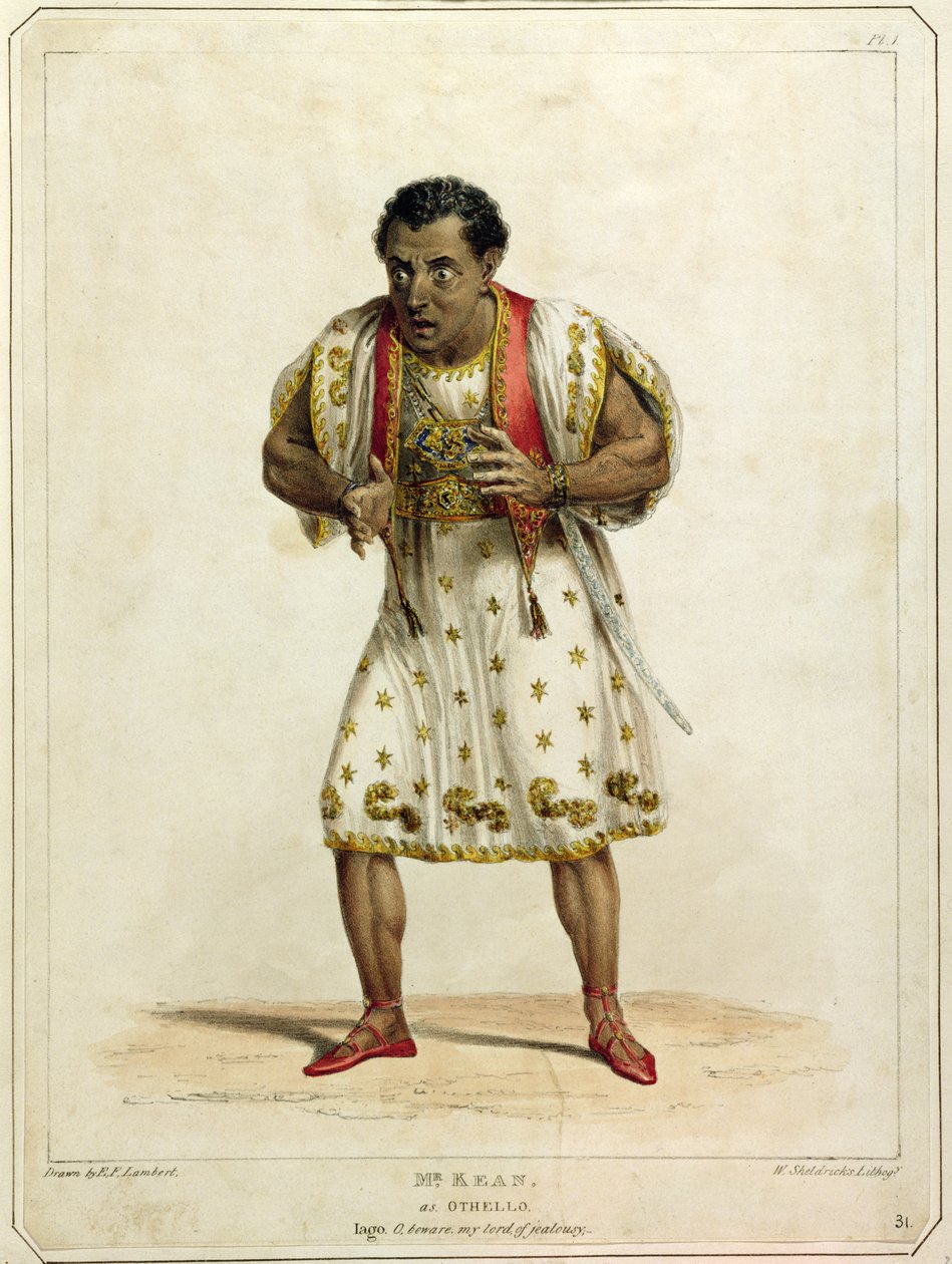 Portrait of Mr Edmund Kean as Othello, engraved by W. Sheldricks by E.F. Lambert