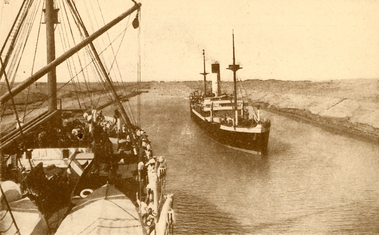 Steamers Passing in the Suez Canal by ENA