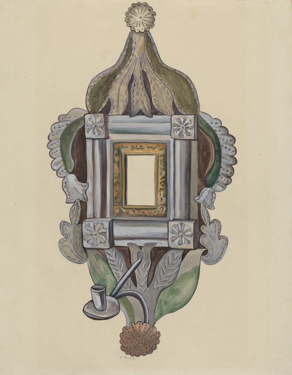 Candle Sconce with Mirror by E. Boyd