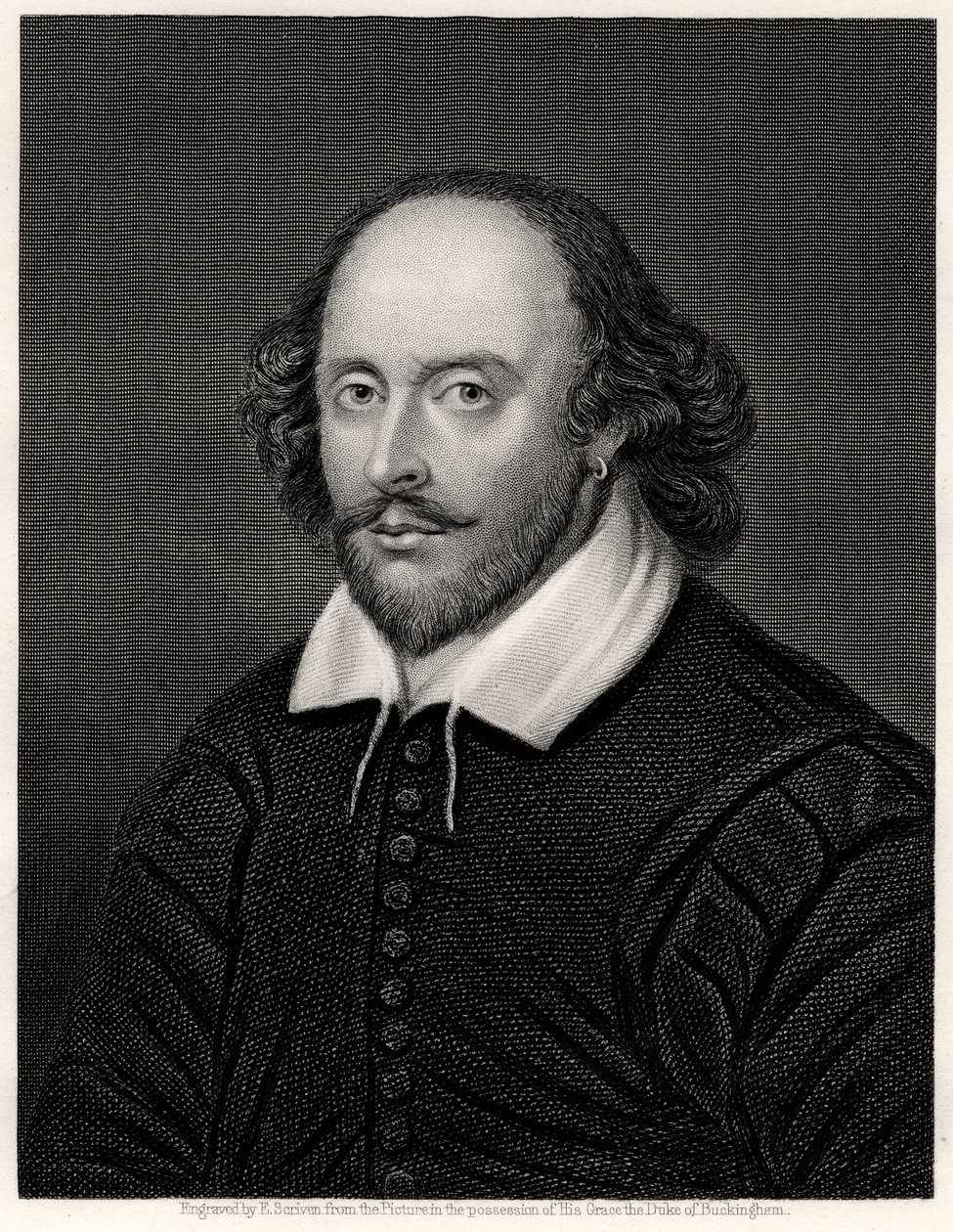 William Shakespeare, English playwright, 19th century by E. Scriven