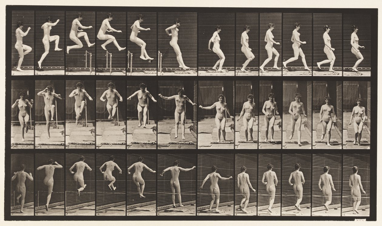 Jumping, Running, Straight High Jump by Eadweard Muybridge