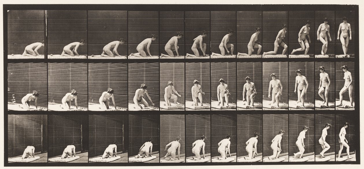 Plate 255. Arising from Kneeling and Turning by Eadweard Muybridge