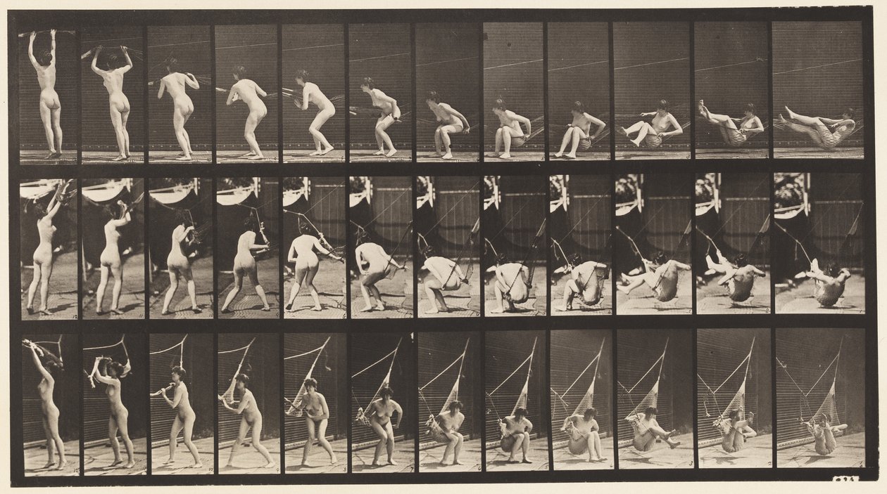 Plate 262. Getting out of Hammock by Eadweard Muybridge