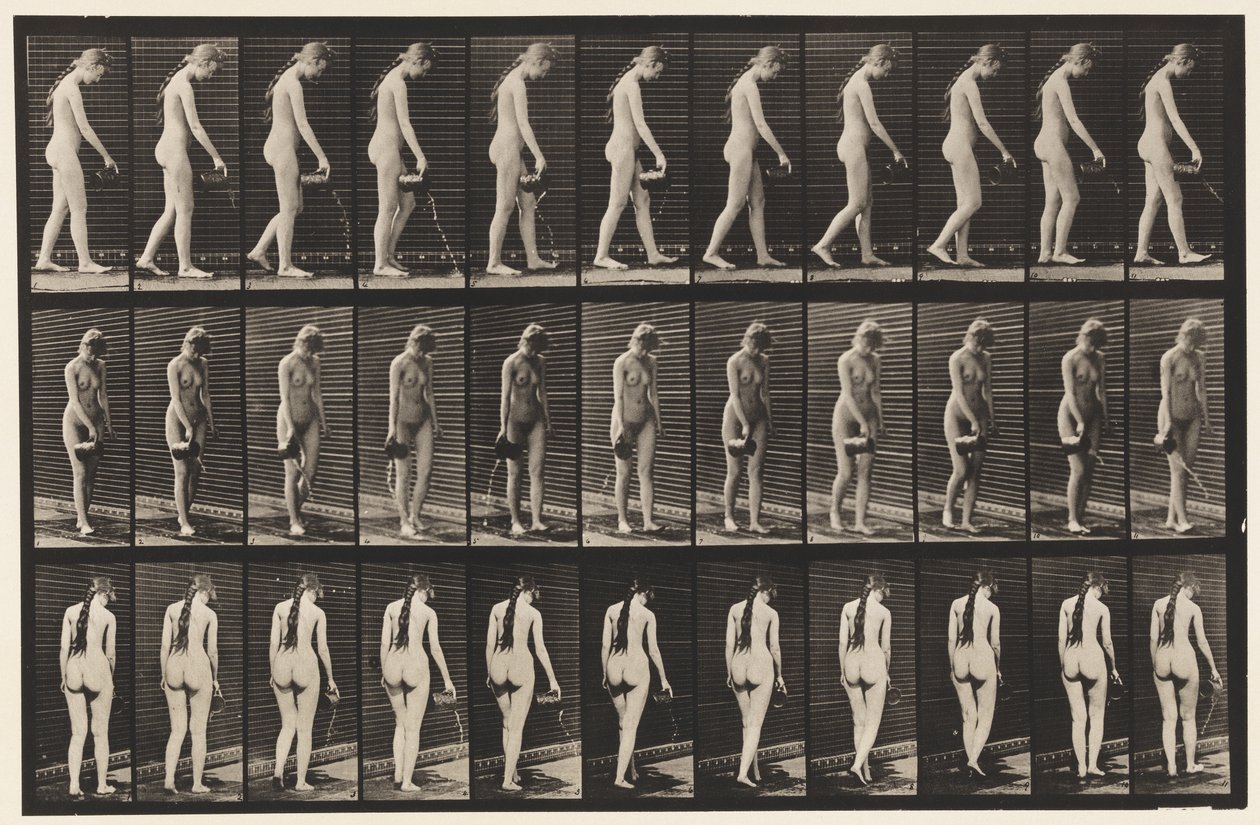 Plate 42. Walking, Pouring Water from Pitcher by Eadweard Muybridge