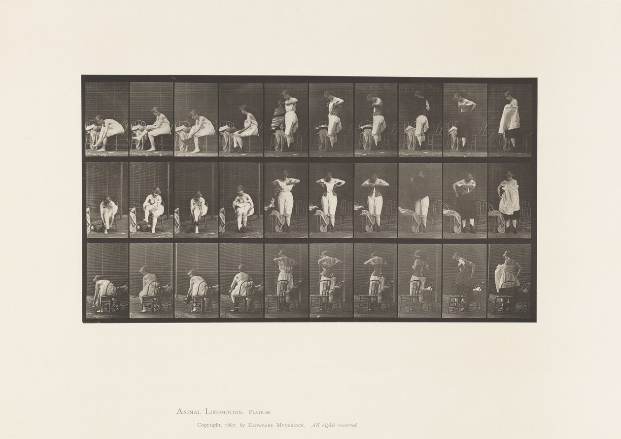 Plate 494. Miscellaneous Phases of the Toilet by Eadweard Muybridge