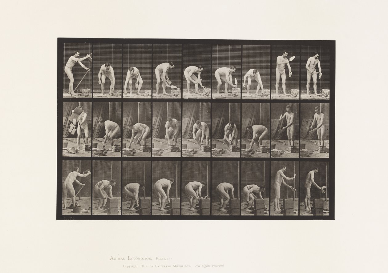 Plate 505. Bricklaying by Eadweard Muybridge
