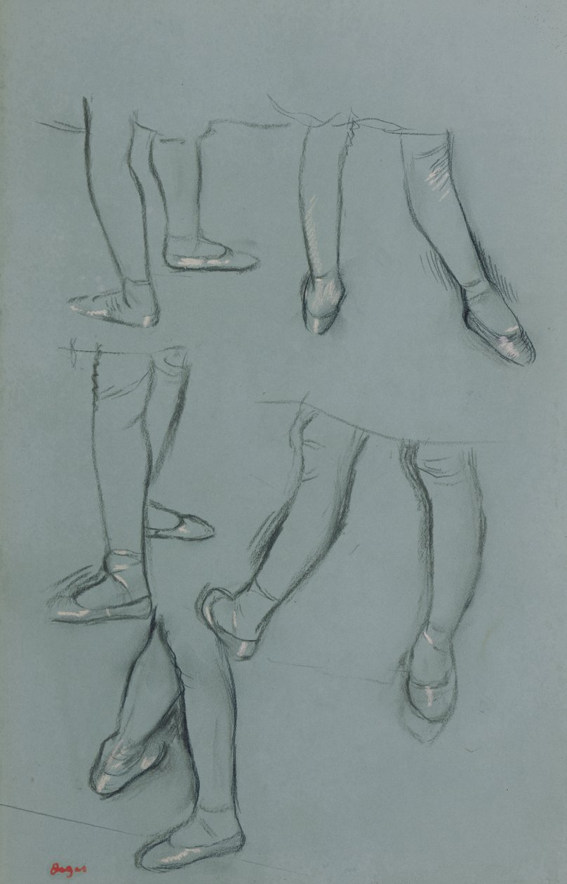 Five studies of a pair of legs by Edgar Degas