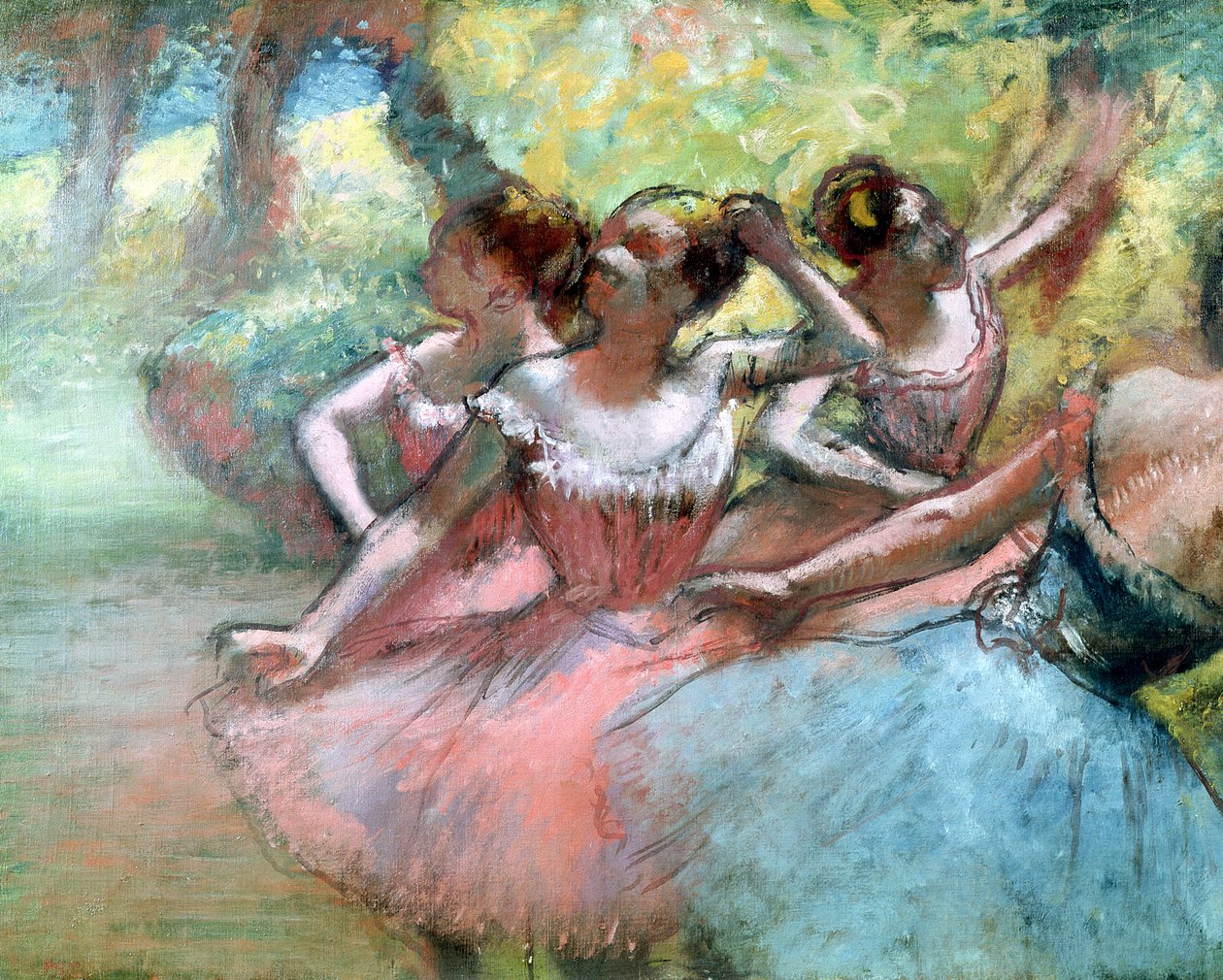 Four Ballerinas on the Stage by Edgar Degas