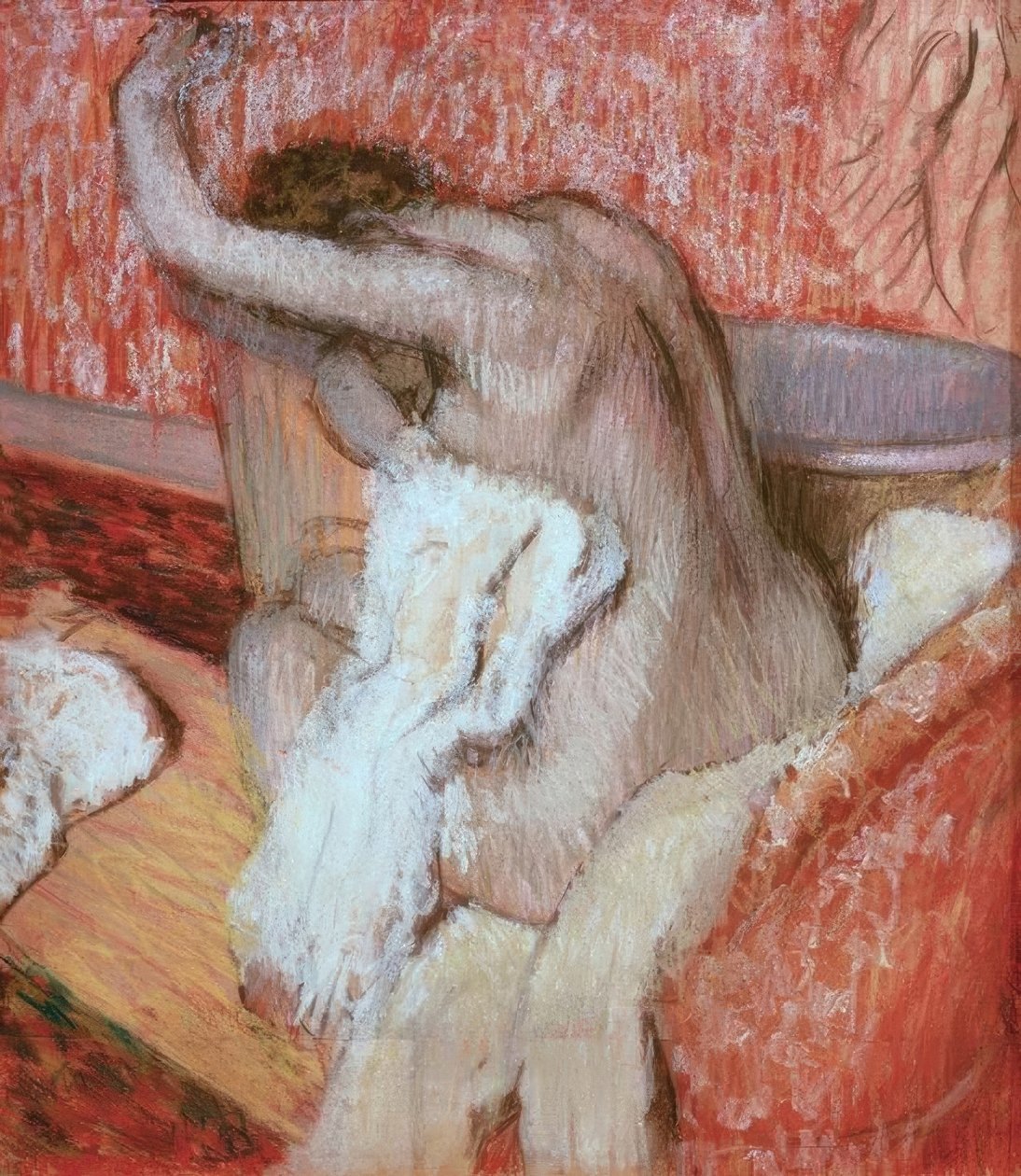 After the Bath; Woman Drying Herself by Edgar Degas