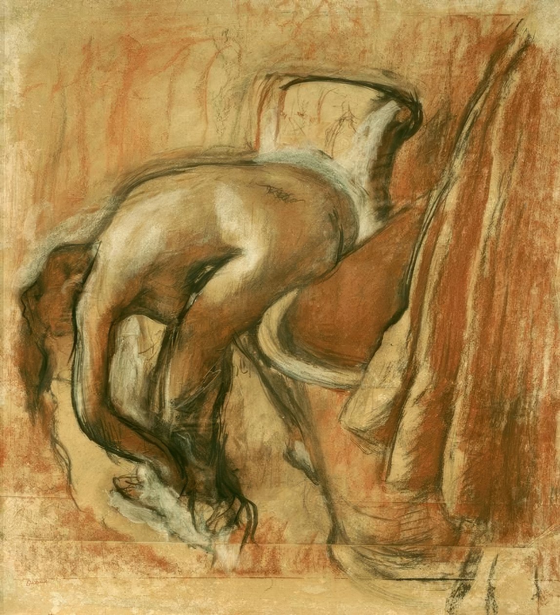 After the Bath; Woman Drying Herself by Edgar Degas