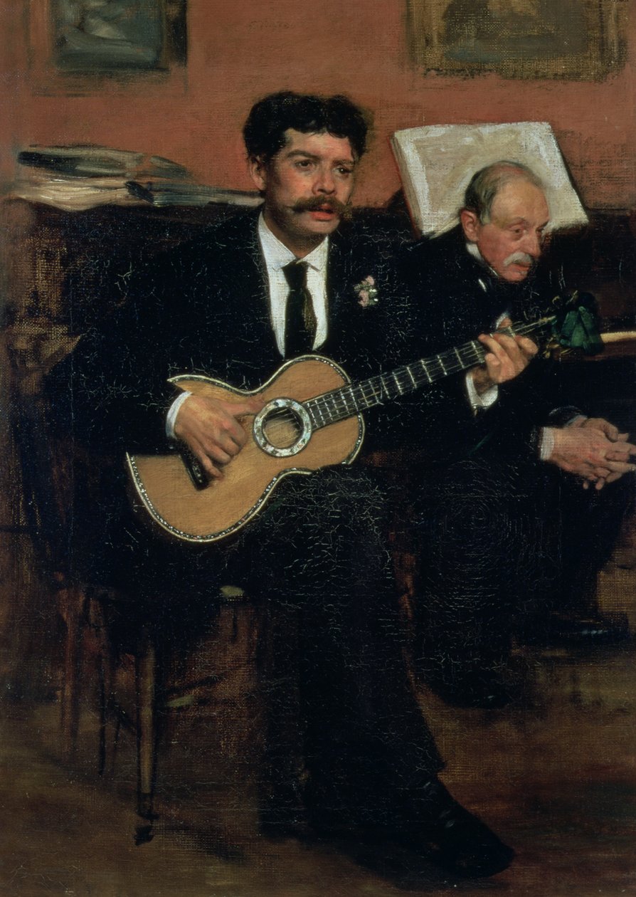 Portrait of Lorenzo Pagans, Spanish tenor, and Auguste Degas, the artist