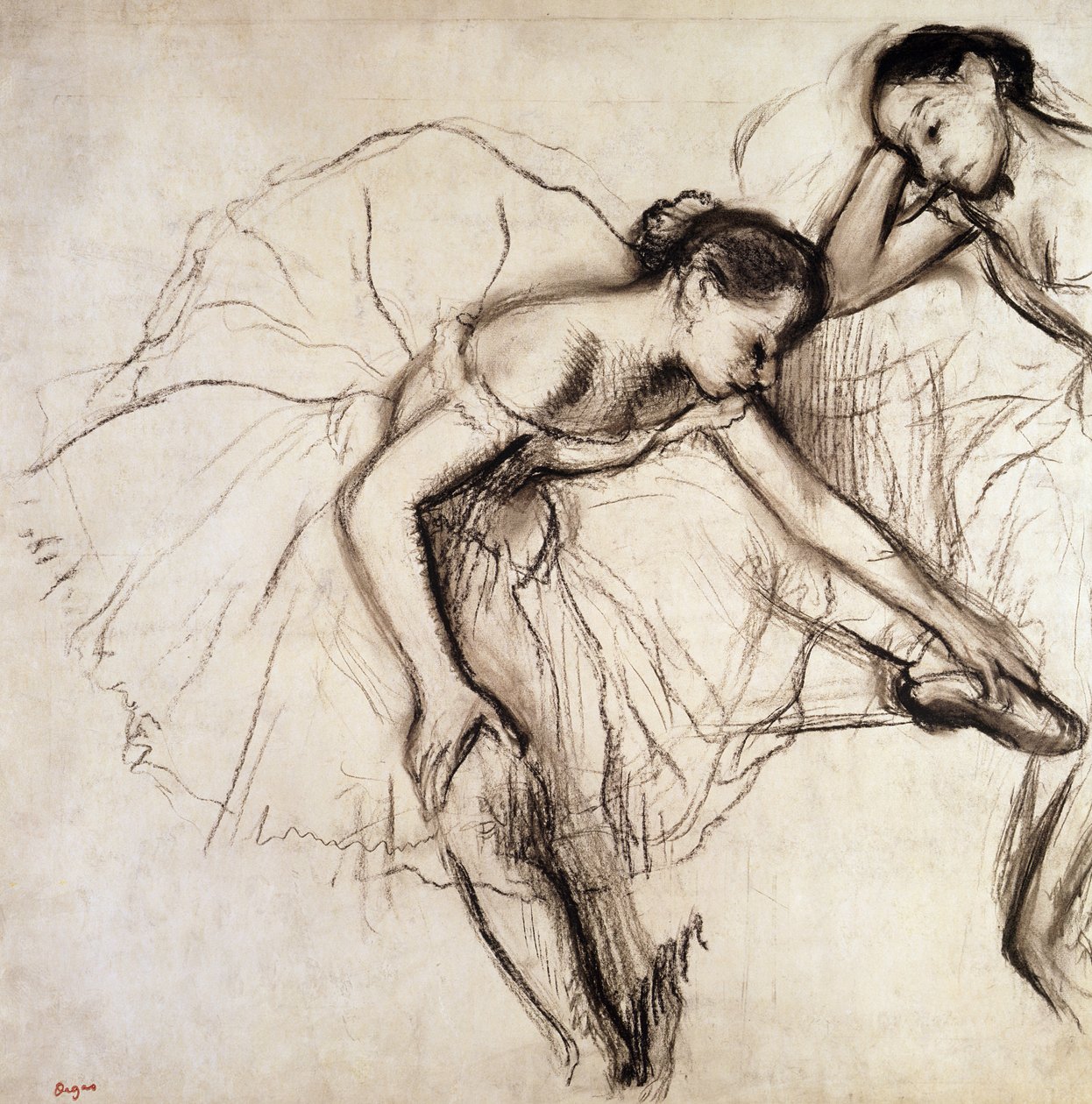 Two Dancers Resting by Edgar Degas
