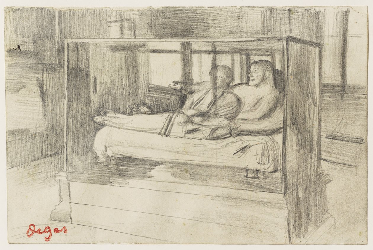 At the Louvre: The Etruscan Sarcophagus by Edgar Degas