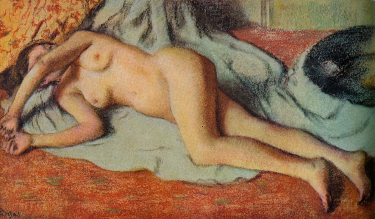 Bather lying on the ground by Edgar Degas