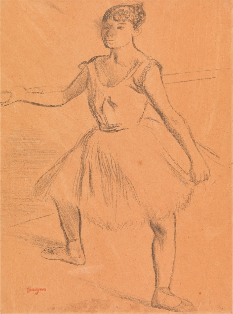 Ballerina Standing at Bar by Edgar Degas