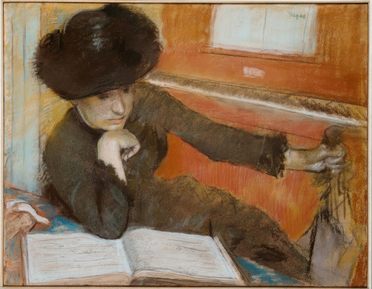 Woman Sitting in Front of a Piano by Edgar Degas