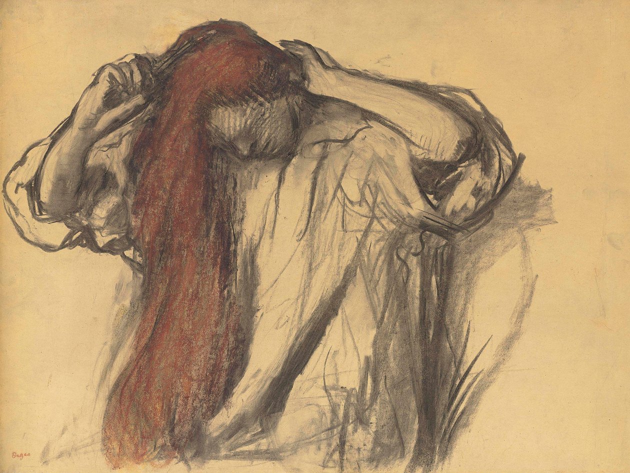 Woman Combing Her Hair by Edgar Degas