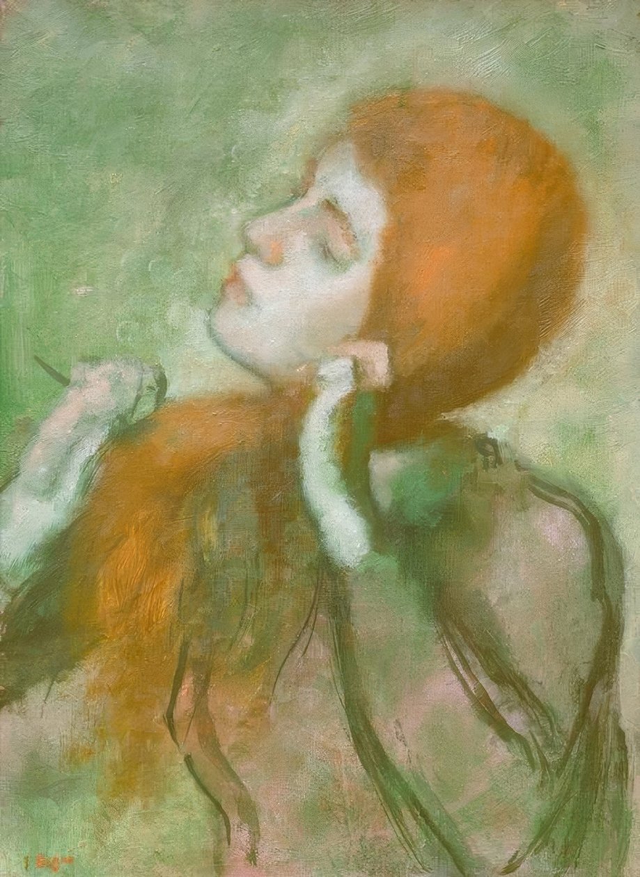 Woman Combing Her Hair by Edgar Degas