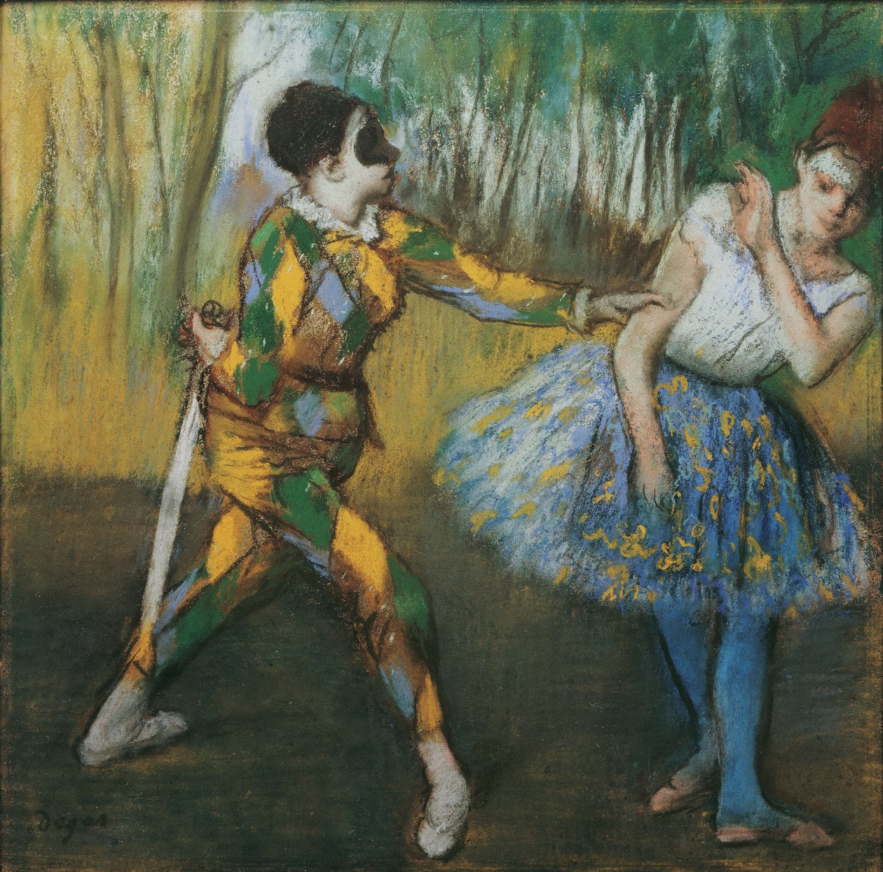 Harlequin and Columbine by Edgar Degas