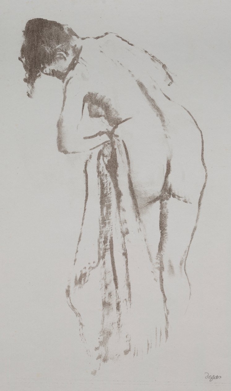 Nude Woman with Towel, Standing by Edgar Degas