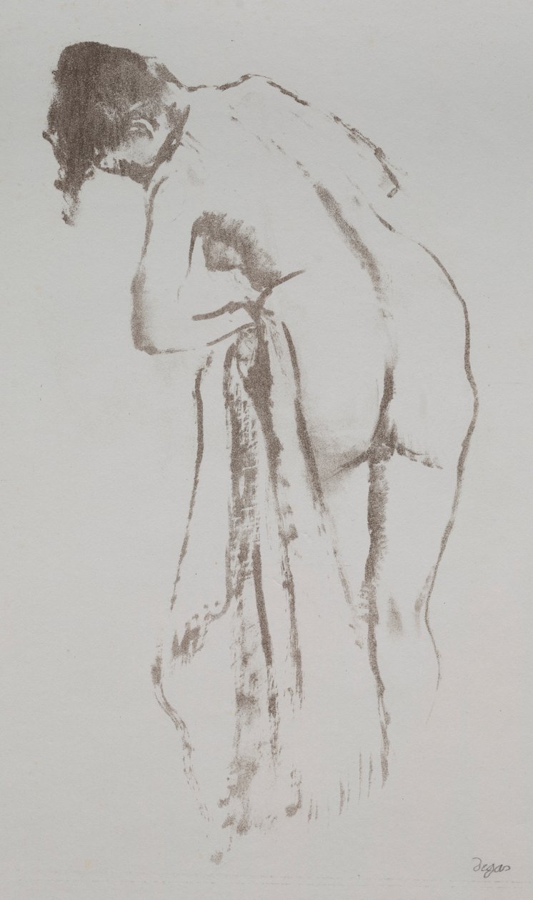 Nude Woman with Towel, Standing by Edgar Degas