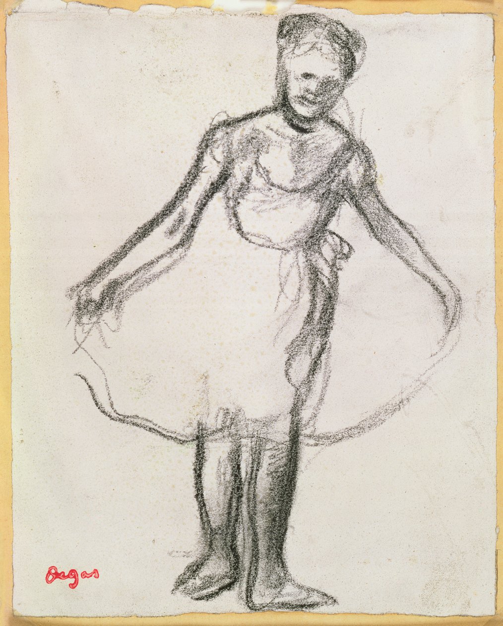 Standing Dancer Holding Tutu by Edgar Degas