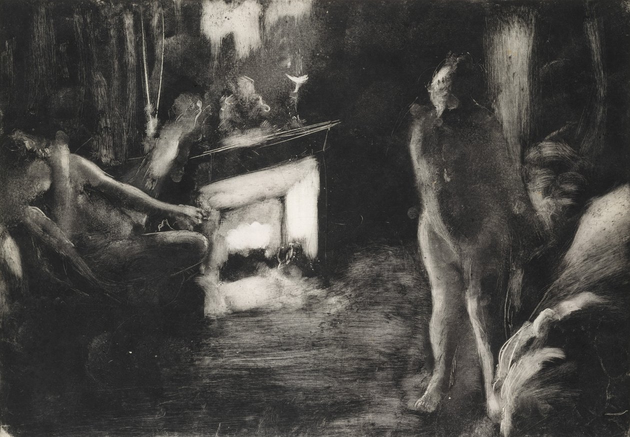 The Fireside by Edgar Degas