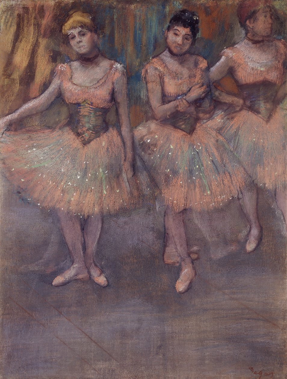 Three Dancers before Practice by Edgar Degas