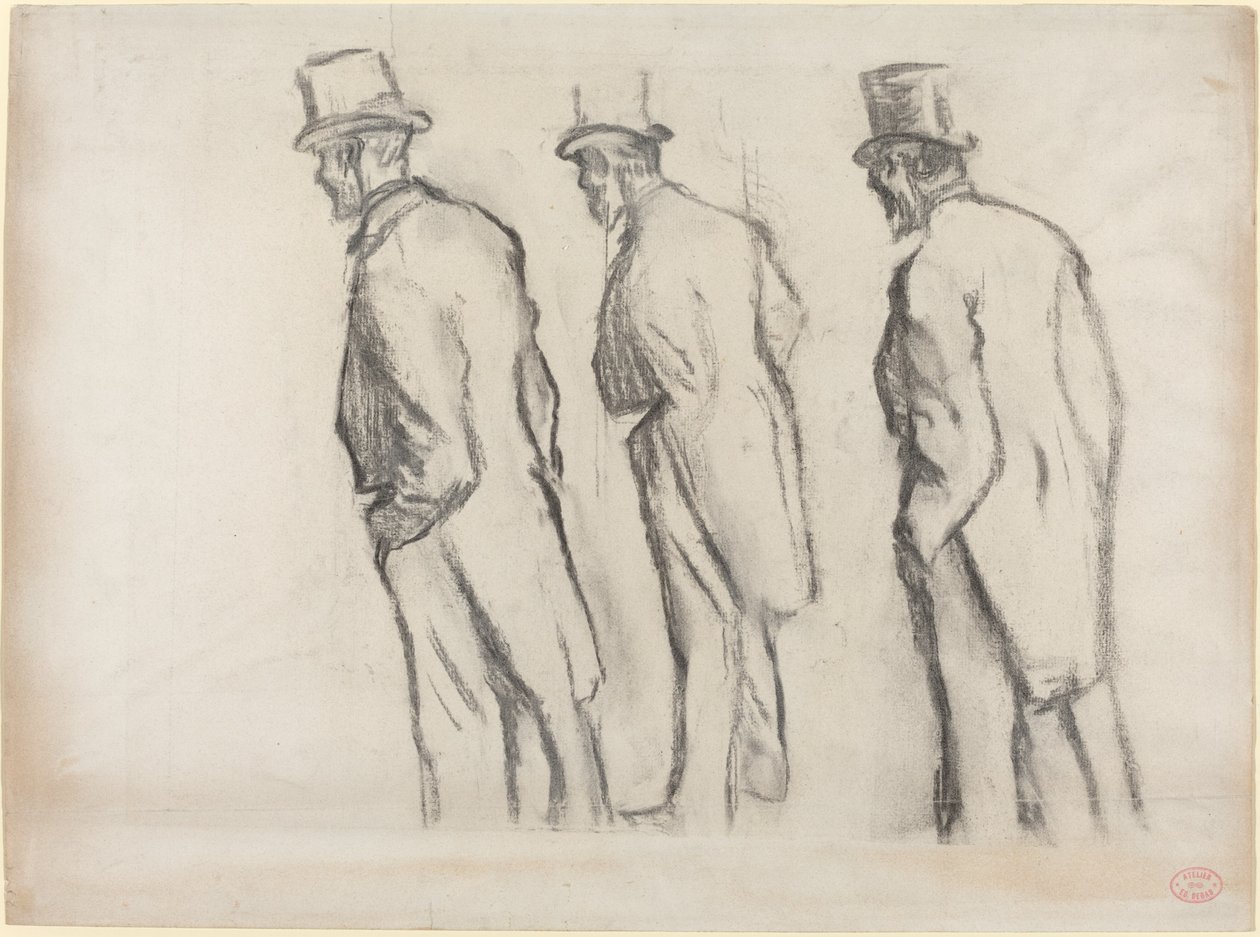Three Studies of Ludovic Halévy Standing by Edgar Degas