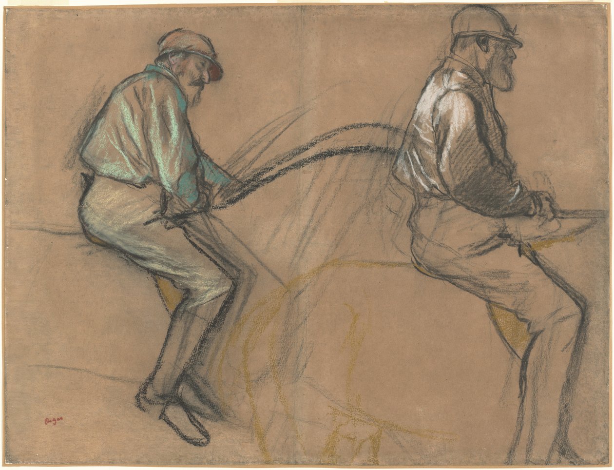 Two Studies of a Jockey by Edgar Degas