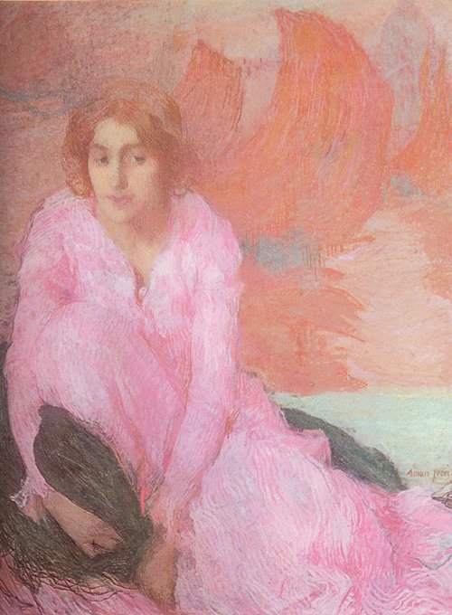 Lady in Pink by Edmond Aman Jean